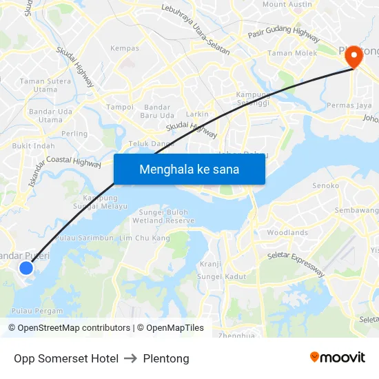 Opp Somerset Hotel to Plentong map
