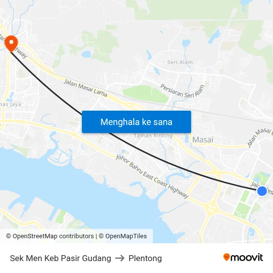 Sek Men Keb Pasir Gudang to Plentong map
