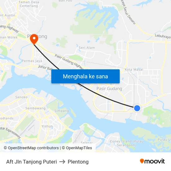 Aft Jln Tanjong Puteri to Plentong map