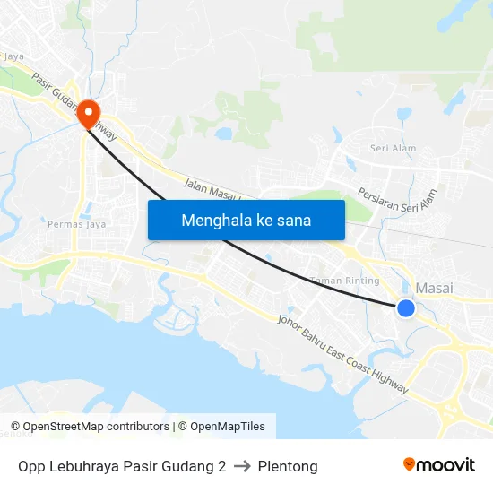 Opp Lebuhraya Pasir Gudang 2 to Plentong map