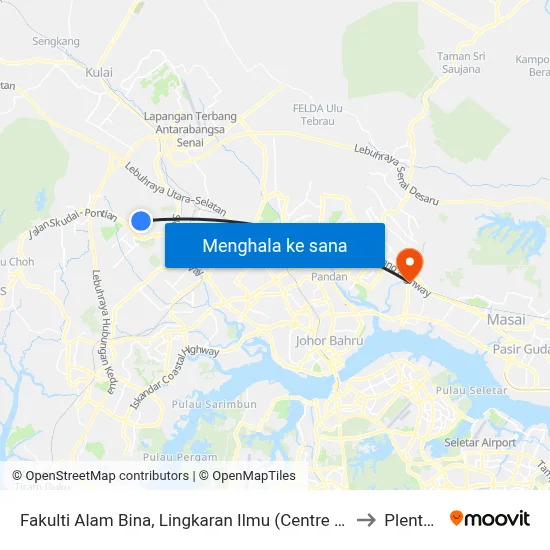 Fakulti Alam Bina, Lingkaran Ilmu (Centre Point Cp) to Plentong map