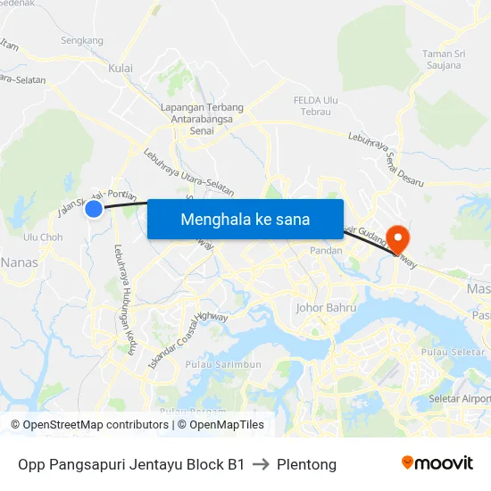 Opp Pangsapuri Jentayu Block B1 to Plentong map
