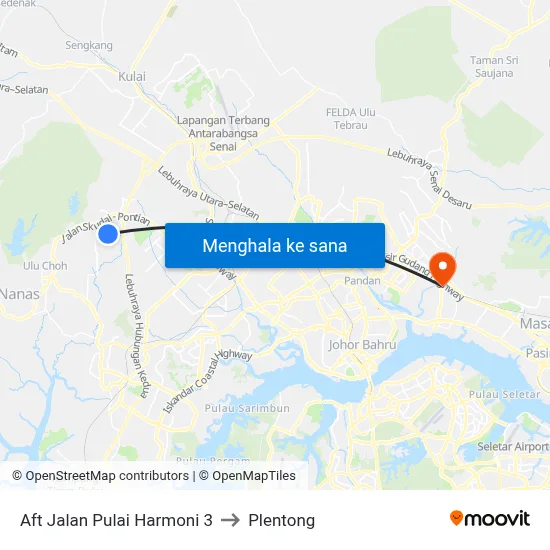 Aft Jalan Pulai Harmoni 3 to Plentong map
