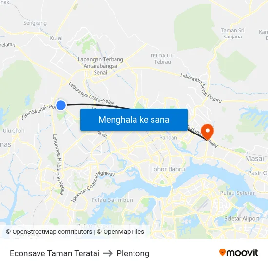 Econsave Taman Teratai to Plentong map