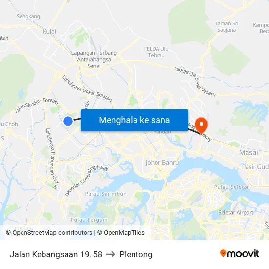 Jalan Kebangsaan 19, 58 to Plentong map