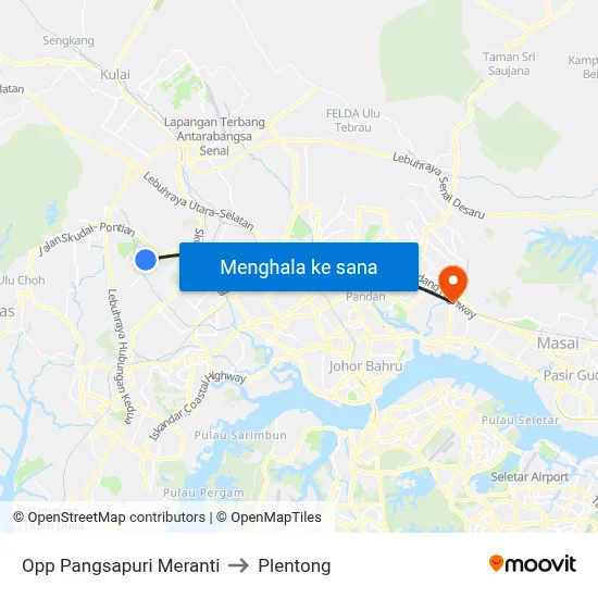 Opp Pangsapuri Meranti to Plentong map