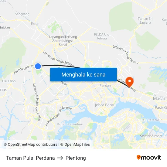 Taman Pulai Perdana to Plentong map