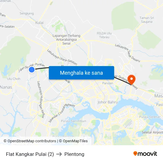 Flat Kangkar Pulai (2) to Plentong map