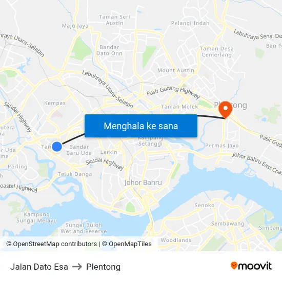 Jalan Dato Esa to Plentong map