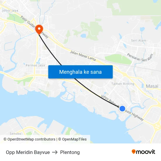 Opp Meridin Bayvue to Plentong map