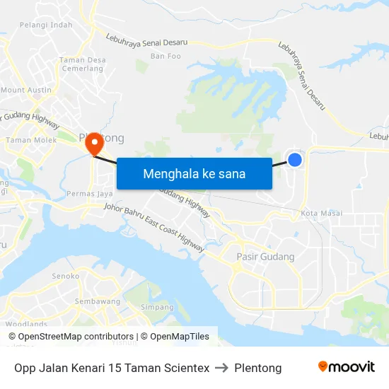 Opp Jalan Kenari 15 Taman Scientex to Plentong map