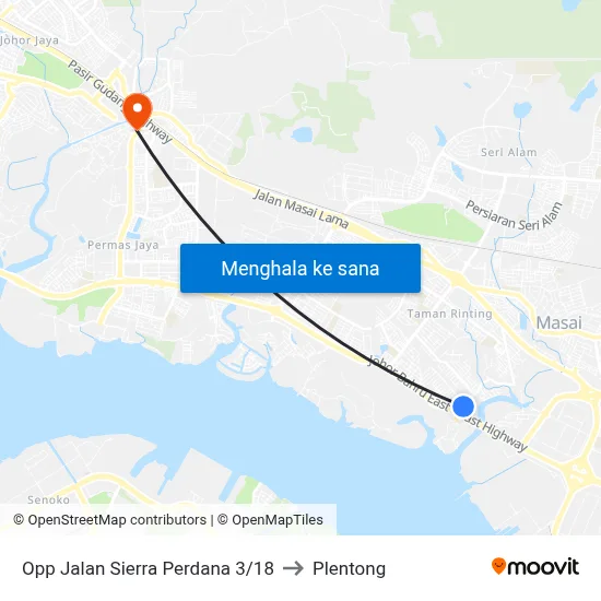 Opp Jalan Sierra Perdana 3/18 to Plentong map