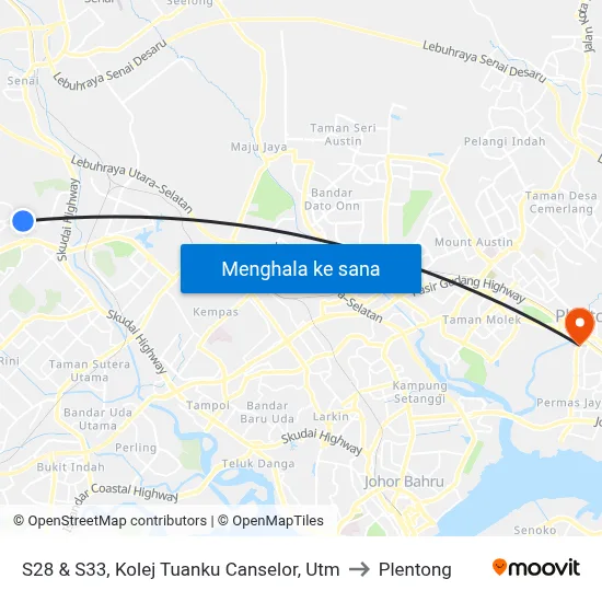 S28 & S33, Kolej Tuanku Canselor, Utm to Plentong map