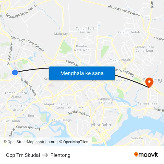 Opp Tm Skudai to Plentong map