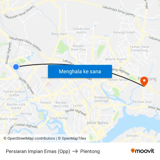 Persiaran Impian Emas (Opp) to Plentong map
