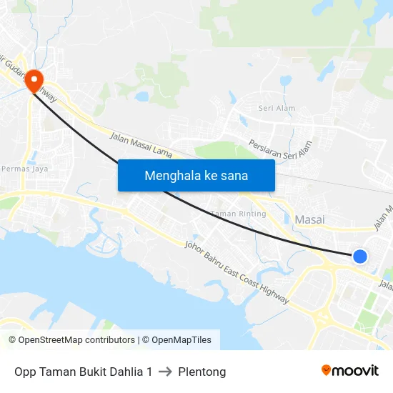 Opp Taman Bukit Dahlia 1 to Plentong map