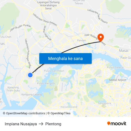 Impiana Nusajaya to Plentong map