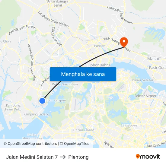 Jalan Medini Selatan 7 to Plentong map