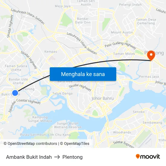 Ambank Bukit Indah to Plentong map