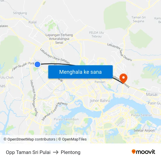 Opp Taman Sri Pulai to Plentong map