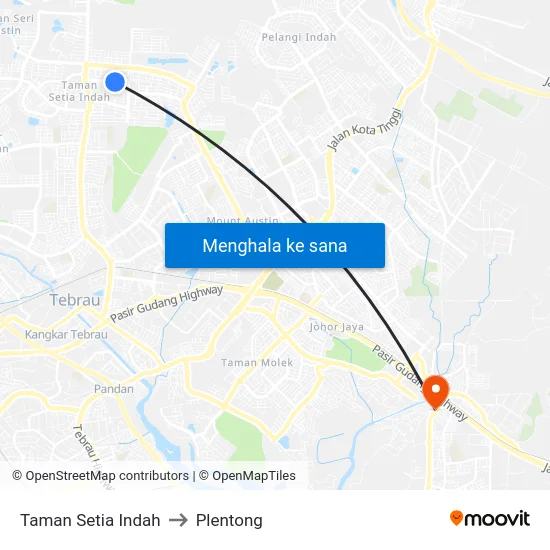 Taman Setia Indah to Plentong map