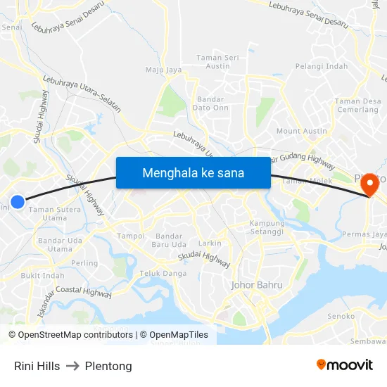Rini Hills to Plentong map