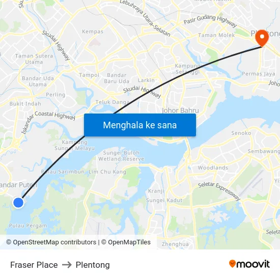 Fraser Place to Plentong map