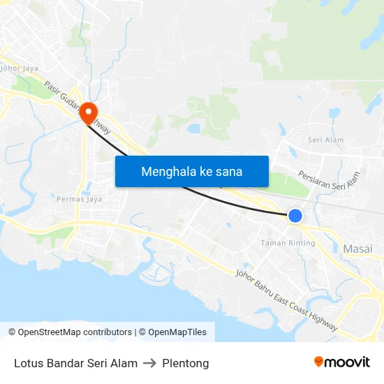 Lotus Bandar Seri Alam to Plentong map