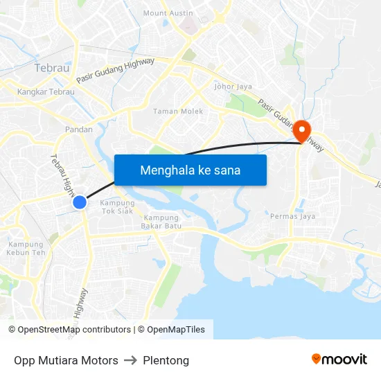 Opp Mutiara Motors to Plentong map