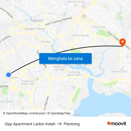 Opp Apartment Larkin Indah to Plentong map