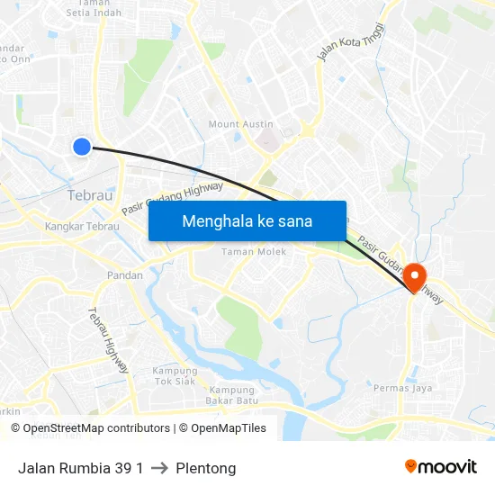 Jalan Rumbia 39 1 to Plentong map