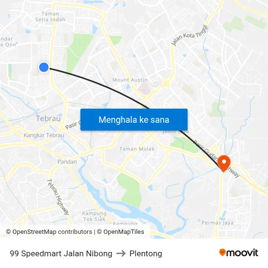 99 Speedmart Jalan Nibong to Plentong map