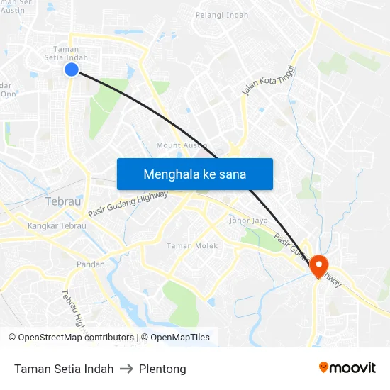 Taman Setia Indah to Plentong map