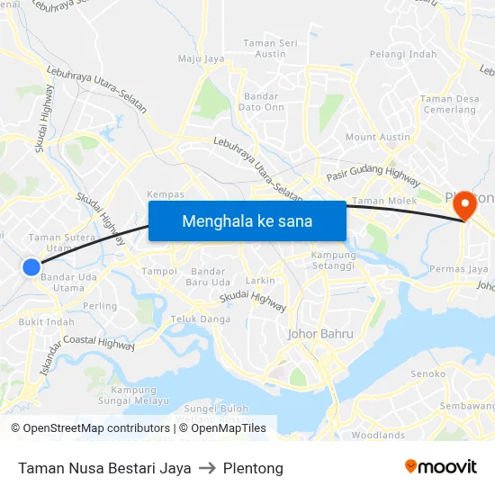 Taman Nusa Bestari Jaya to Plentong map
