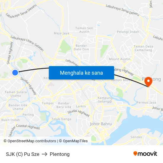 SJK (C) Pu Sze to Plentong map