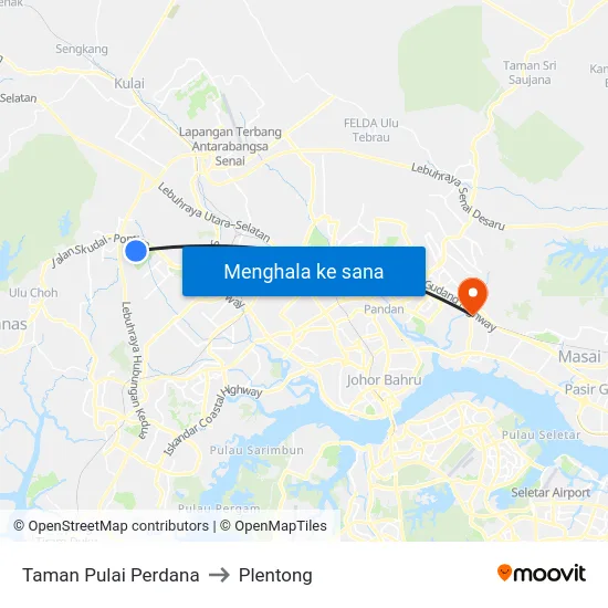 Taman Pulai Perdana to Plentong map