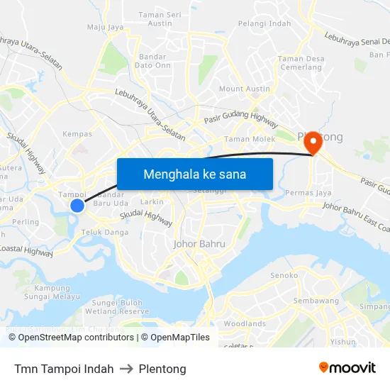 Tmn Tampoi Indah to Plentong map