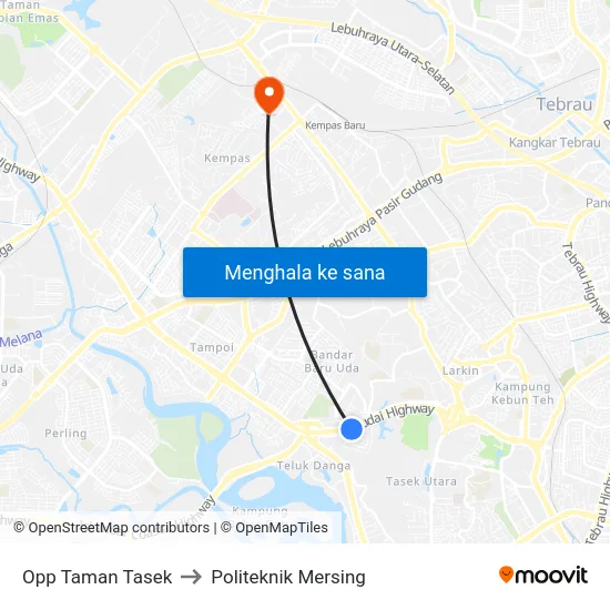 Opp Taman Tasek to Politeknik Mersing map