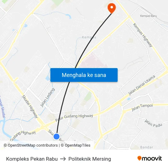 Kompleks Pekan Rabu to Politeknik Mersing map