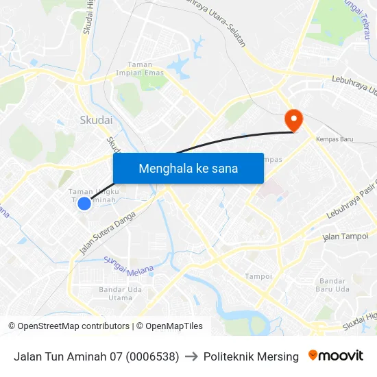 Jalan Tun Aminah 07 (0006538) to Politeknik Mersing map