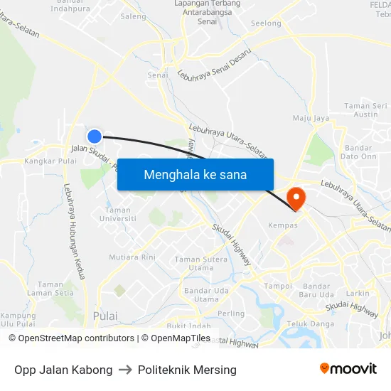 Opp Jalan Kabong to Politeknik Mersing map