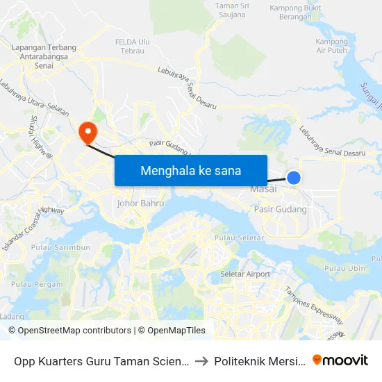 Opp Kuarters Guru Taman Scientex to Politeknik Mersing map