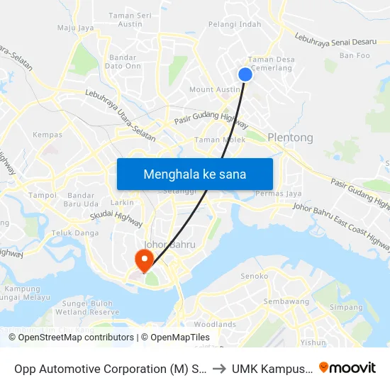 Opp Automotive Corporation (M) Sdn. Bhd to UMK Kampus Jeli map