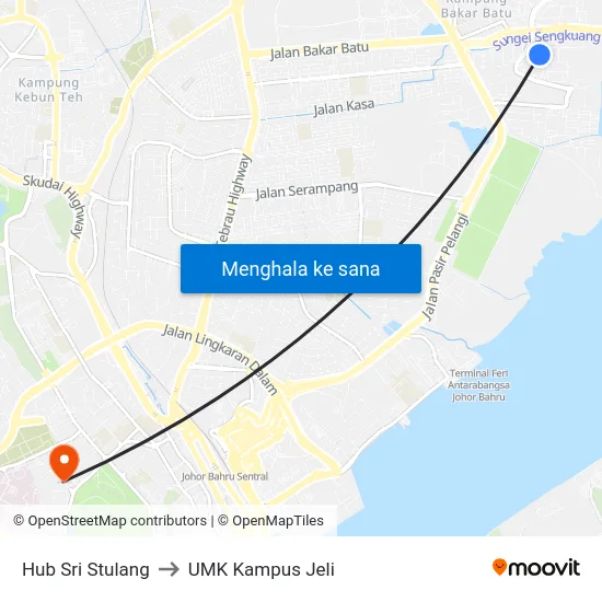 Hub Sri Stulang to UMK Kampus Jeli map