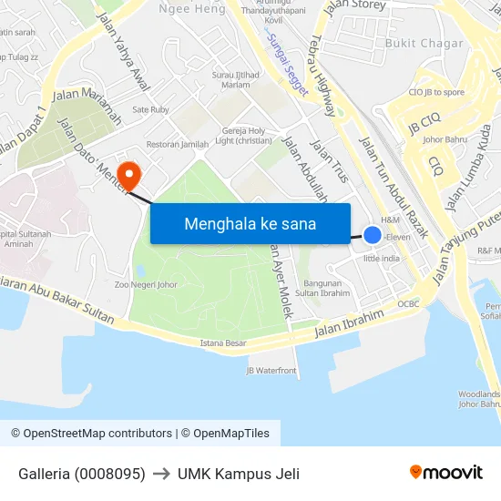 Galleria (0008095) to UMK Kampus Jeli map