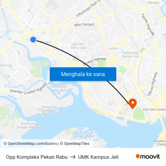 Opp Kompleks Pekan Rabu to UMK Kampus Jeli map