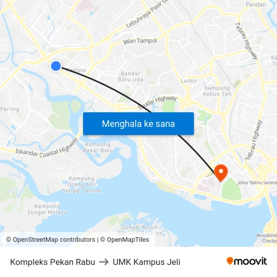 Kompleks Pekan Rabu to UMK Kampus Jeli map