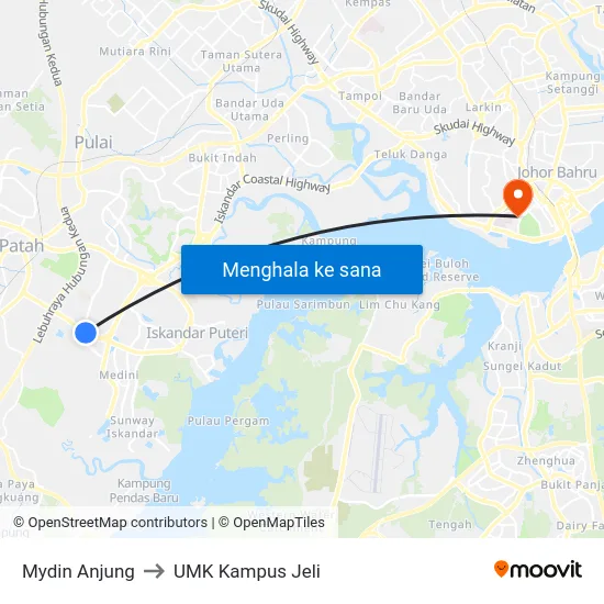 Mydin Anjung to UMK Kampus Jeli map