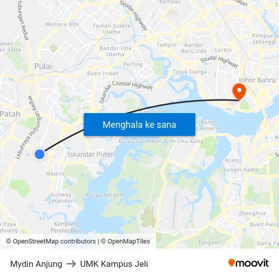 Mydin Anjung to UMK Kampus Jeli map