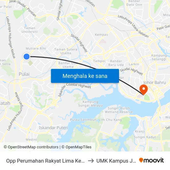 Opp Perumahan Rakyat Lima Kedai to UMK Kampus Jeli map